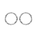 Boucles d'oreilles Argent 925 Tige Cercle Martelé 12 mm