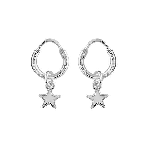 Boucles d'oreilles Argent 925 Créole Etoile