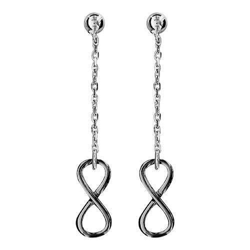 Boucles d'oreilles Argent 925 Motif Infini Traitement Noir