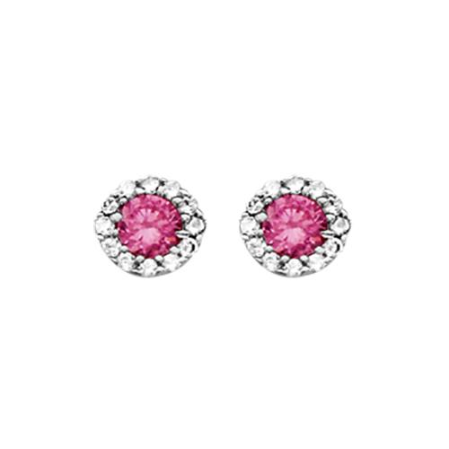 Boucles d'oreilles Argent 925 et Zirconium Central Rose