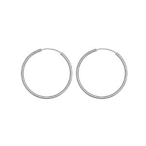 Boucles d'oreilles Argent 925 Créole Tube 2 mm Diam. 45 mm