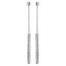 Boucles d'oreilles Argent 925 Pendante Rectangle avec Zirconium Sertis