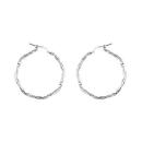 Boucles d'oreilles Argent 925 Créole Torsadée 35 mm