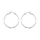 Boucles d'oreilles Argent 925 Créole Torsadée 45 mm