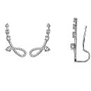 Boucles d'Oreilles de Lobe Argent 925 Forme Boucle avec Zirconium Sertis