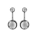 Boucles d'oreilles Argent 925 2 Boules Suspendues