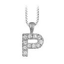 Collier + Pendentif Argent 925 et Zirconium Lettre P