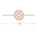 Bracelet Argent 925 Dorure Rose Rond Découpé Motif Soleil