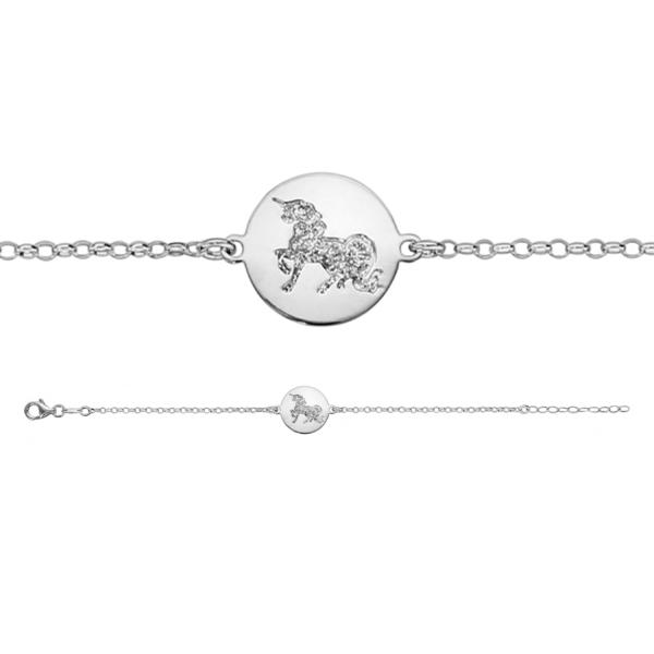 Bracelet Argent 925 Rondelle Licorne