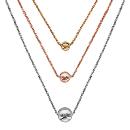 Collier Argent 925 Triple Chaines Boules Couleur Rose Jaune Gris