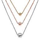 Collier Argent 925 Triple Chaines Boules Couleur Rose Jaune Gris