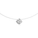 Collier Argent 925 et Zirconium Blanc Solitaire 7 mm Fil Nylon