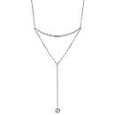 Collier Argent 925 Tube Incurvé et Forme Y 1 Boule