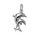 Pendentif Argent 925 Double Dauphins