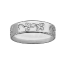 Bague Alliance Argent 925 Ruban 6 mm Motif Salamandre à gravée