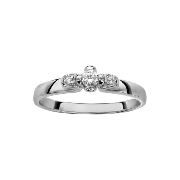 Bague Argent 925 Zirconium Rond Sertis