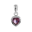 Pendentif Argent 925 et Zirconium Violet Coeur