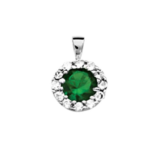 Pendentif Argent 925 et Zirconium Central Vert