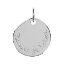 Pendentif Argent 925 Galet Gravé " Maman Je t'aime "