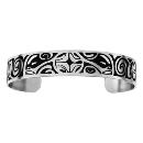 Bracelet Acier 316 L Rigide Motif Tribal avec Resine