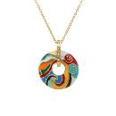 Collier Acier 316 L Doré Anneau Résine Multicolore