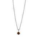 Collier Acier 316 L Pendentif Rond Zirconium Fumé