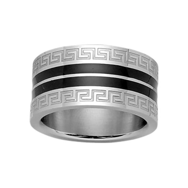 Bague Homme Acier 316 L  Motif Grec