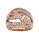 Bague Acier 316 L Rose Ceinture avec Zirconium