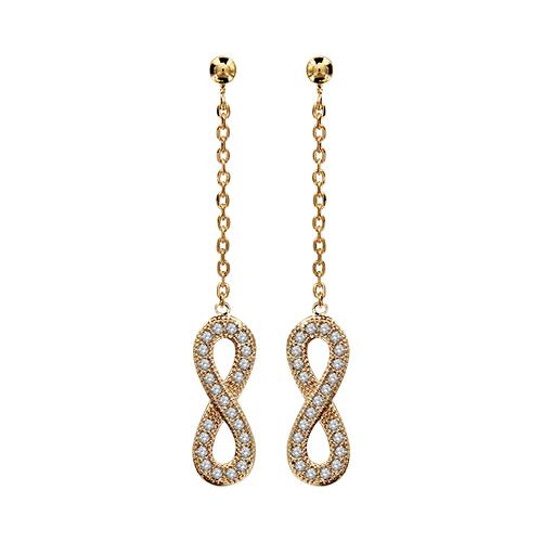 Boucles d'oreilles Plaqué Or et Zirconium Sertis Infini