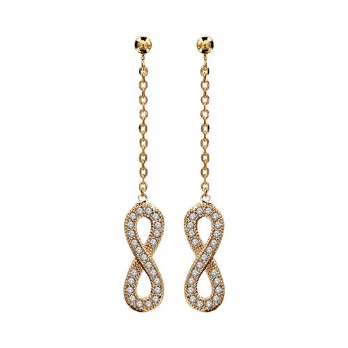 Boucles d'oreilles Plaqué Or et Zirconium Sertis Infini