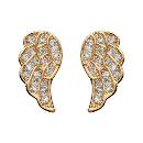 Boucles d'oreilles Plaqué Or Ailes d'Ange avec Zirconium Sertis