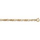 Chaine Plaqué Or Maille Alternée 1+2 Figaro 3 mm