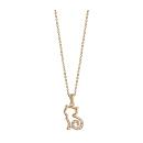 Collier Plaqué Or Pendentif Chat Stylisé avec Zirconium