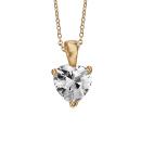 Collier Plaqué Or Pendentif Solitaire Coeur Zirconium 6 mm