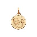 Pendentif Plaqué Or Médaille Ronde Bébé Zodiaque Scorpion