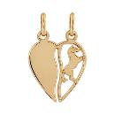 Pendentif Plaqué Or Coeur à Partager Cheval
