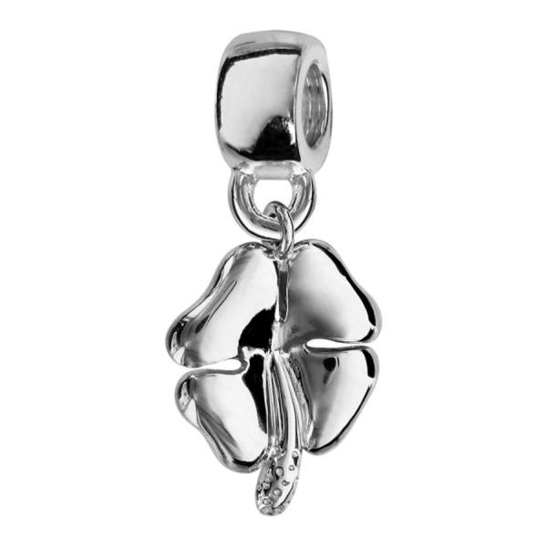 Charms Argent 925 Suspendu Trefle Lisse