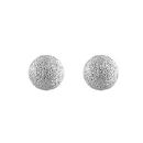 Boucles d'oreilles Argent 925 Boule Givrée 8 mm