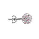 Boucles d'oreilles Argent 925 et Boules Zirconium Rose et Blanc 8 mm