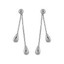 Boucles d'oreilles Argent 925 Double Chaines Gouttes