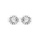 Boucles d'oreilles Argent 925 et Zirconium Central Blanc