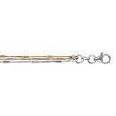 Bracelet Argent 925 Triple Chaines Cylindres Jaune Gris Rose