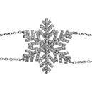 Bracelet Argent 925 Motif Gros Flocon de Neige Zirconium Blanc
