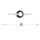 Bracelet Argent 925 Rond Céramique Noire avec Croisillons Zirconium Sertis