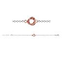 Bracelet Argent 925 Dorure Rose 3 Anneaux Entrelacés 