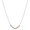 Collier Argent 925 Boules Diamantés Dorure Rose