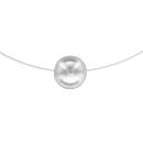 Collier Argent 925 Fil Nylon Perle d'imitation Blanche 10 mm 42 cm