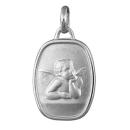 Pendentif Argent 925 Ange Médaille Rectangulaire Arrondie