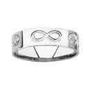 Bague Alliance Argent 925 Gravée Symbole Infini Ruban 6 mm