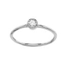 Bague Argent 925 et Zirconium Rond Serti Clos